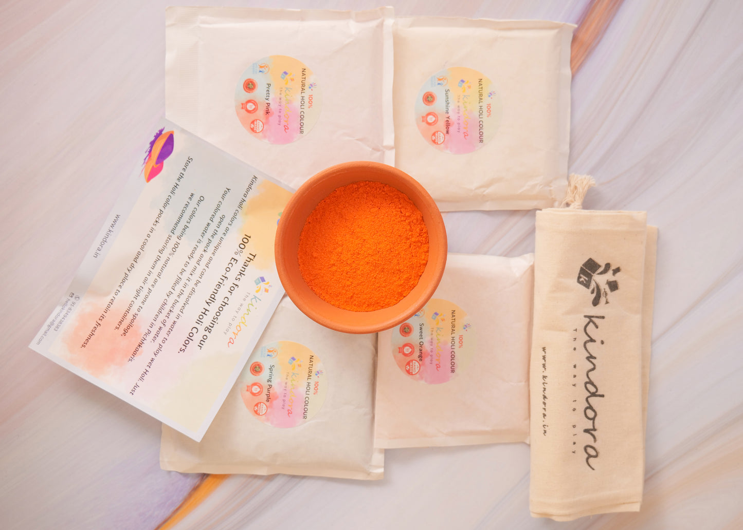 Eco-friendly Holi Colours - Handmade, Chemical free, Child Safe (Assorted Set Of 3 -100gms Each)