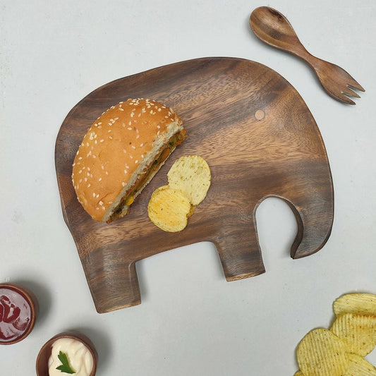 Elephant Platter with Spoon cum Fork
