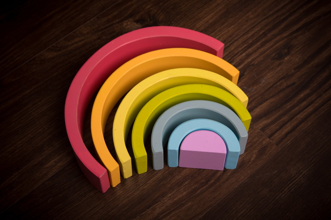 Rainbow Stacking Tunnel Blocks/Puzzle - Pastels