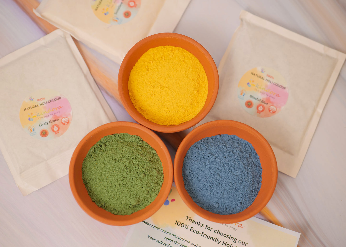 Eco-friendly Holi Colours - Handmade, Chemical free, Child Safe (Assorted Set Of 4 -100gms Each)
