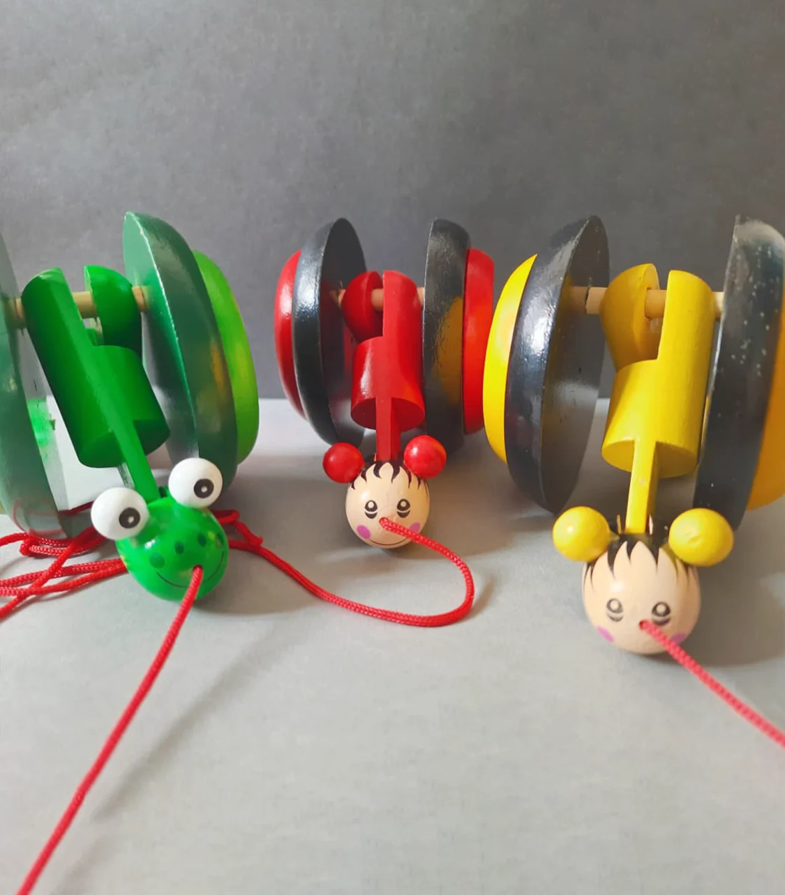 Handmade Wooden PULL ALONG SNAIL Toy - Fun for kids