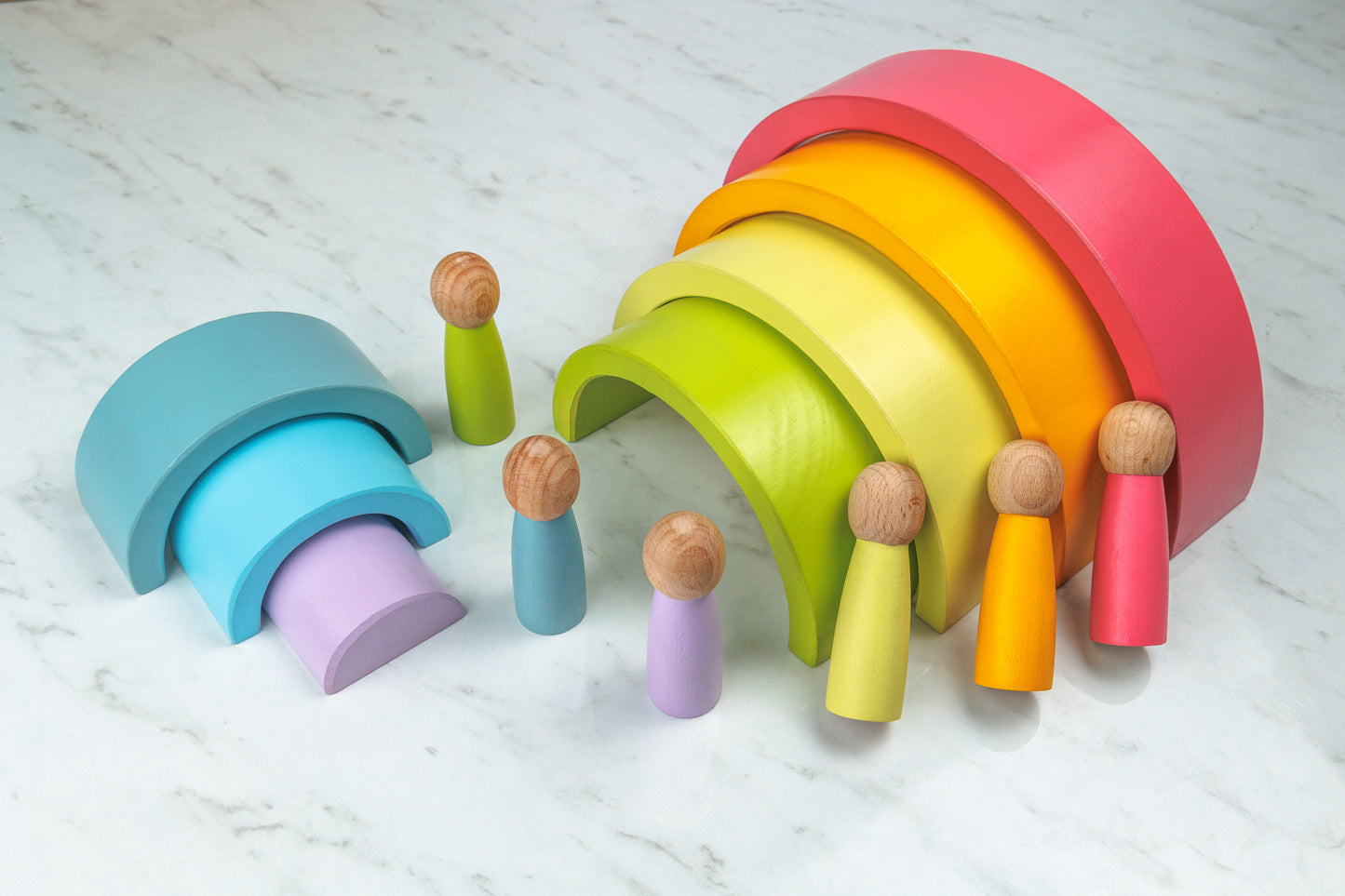 Rainbow Peg Family/Montessori/Waldorf Peg Dolls