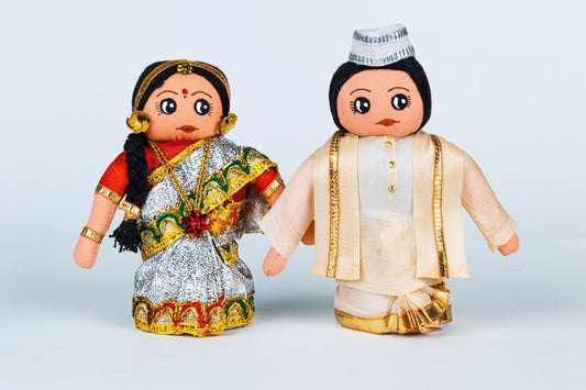 Traditional Assamese Couple - Handmade Cloth Doll