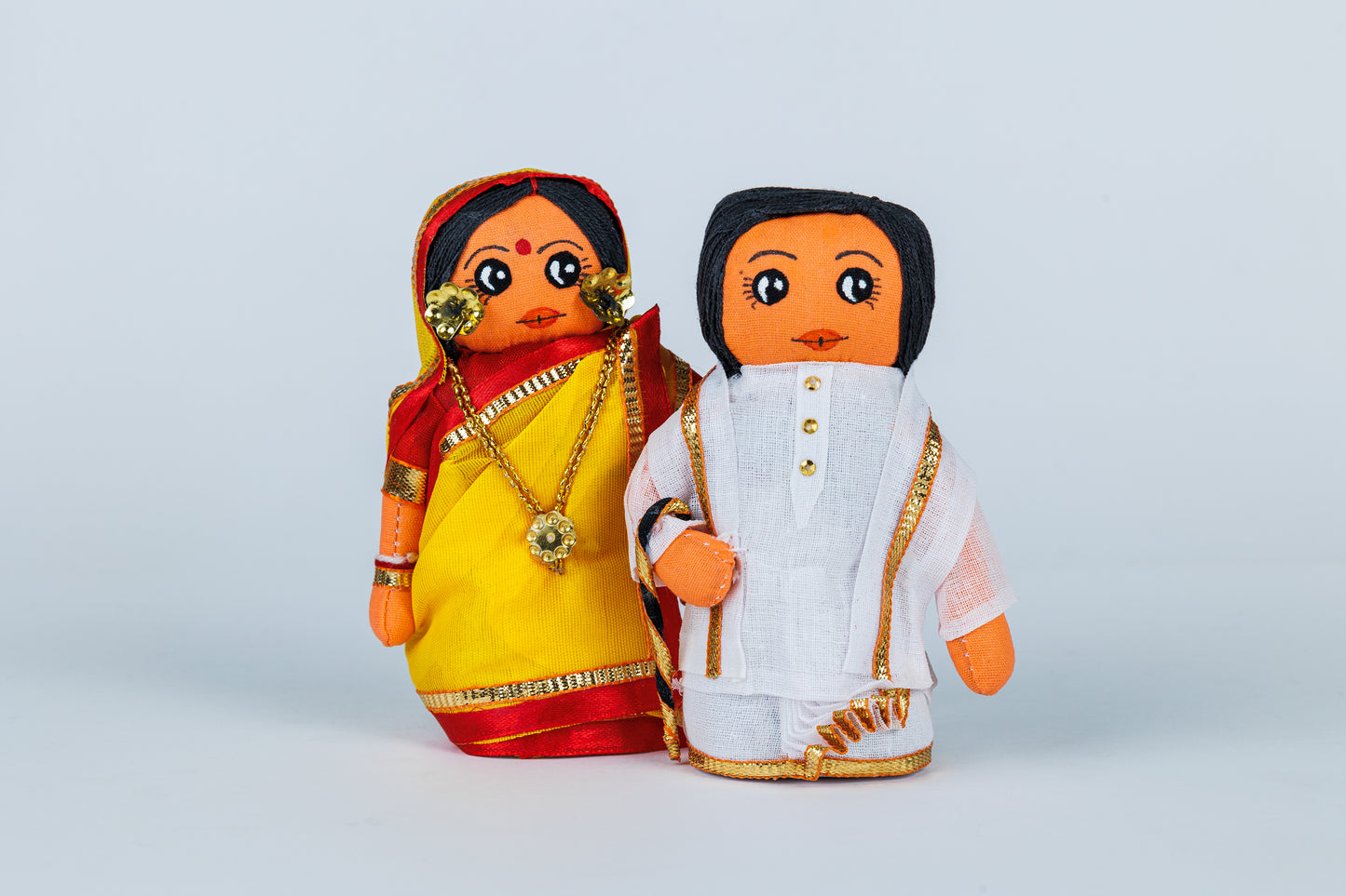 Traditional Bengali Couple - Handmade Cloth Doll
