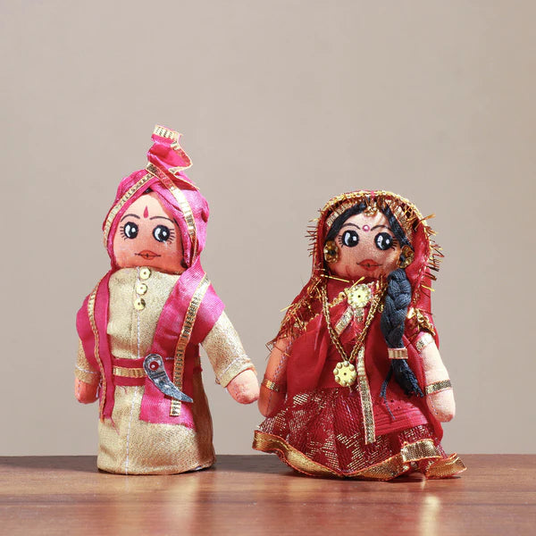 Traditional Marwari Seth and Sethani - Handmade Cloth Doll