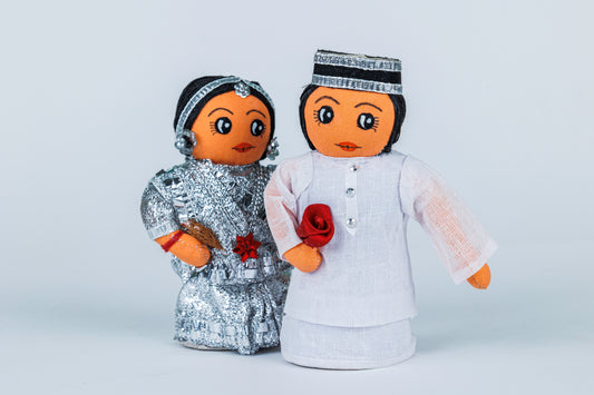 Traditional Parsi Couple - Handmade Cloth Doll