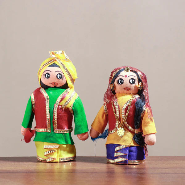 Traditional Punjabi Couple - Handmade Cloth Doll