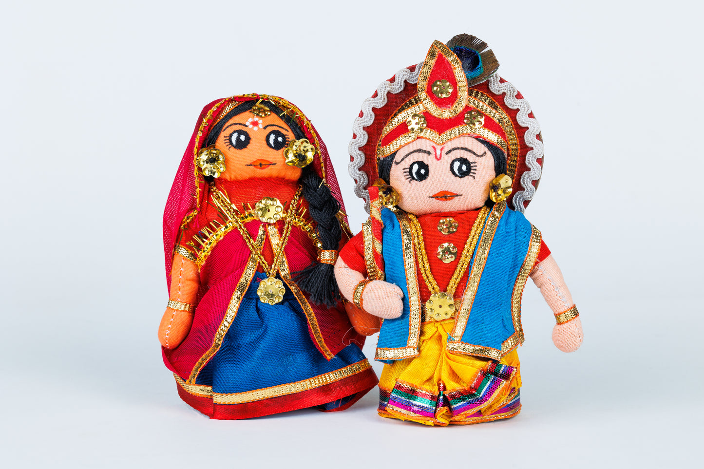 Traditional Radha Krishna - Handmade Cloth Doll – Kindora Toys