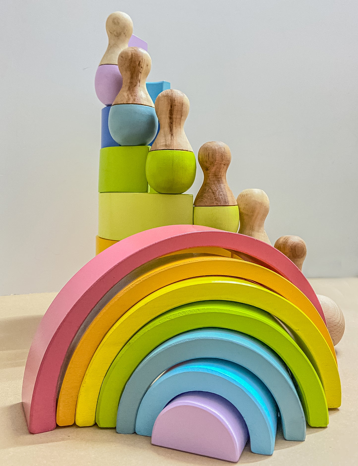 Rainbow Stackers And Bowling Pin Combo