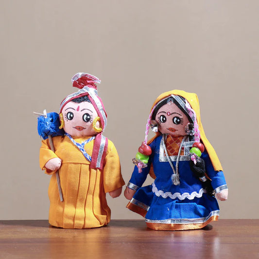 Rajasthani Couple Doll set - Handcrafted